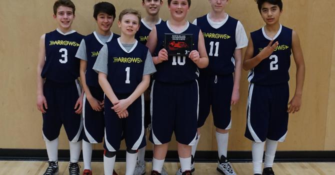 Gr. 8 boys win third place in the North Island basketball tournament! image