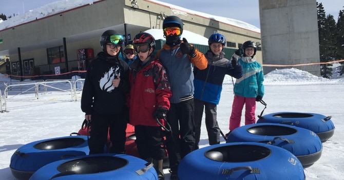 Grade 4 and 5 students have a great day tubing image